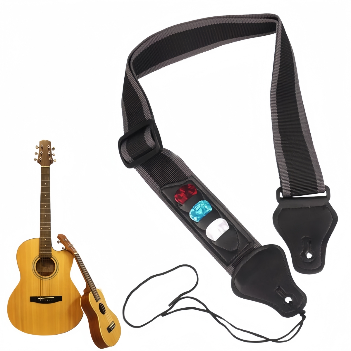 Acoustic Guitar Dreadnought - Tali Gitar Kulit PU Miwayer, Tali