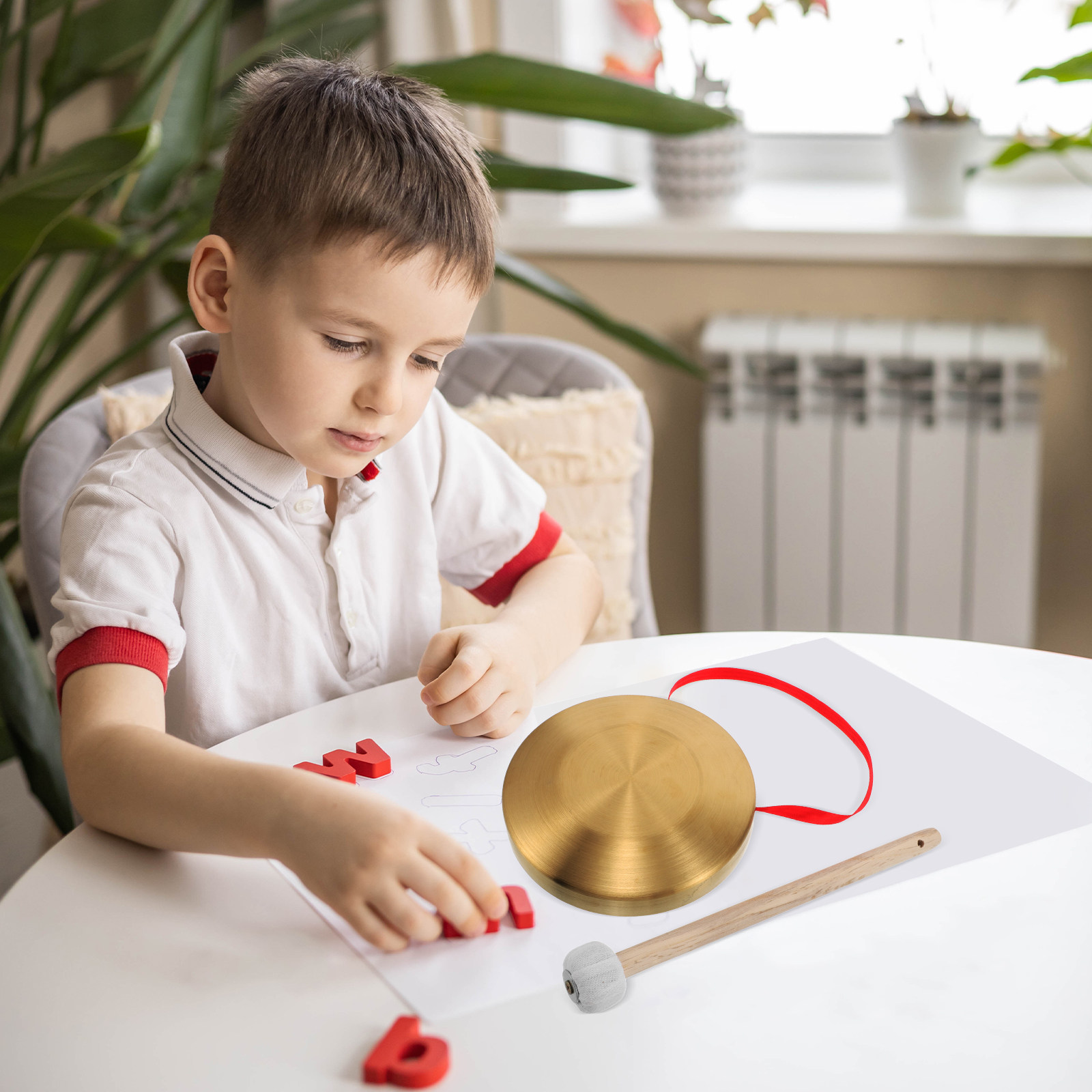 Musical Instrument Percussion - 1Set Gong Mini Genggam dari Tembaga