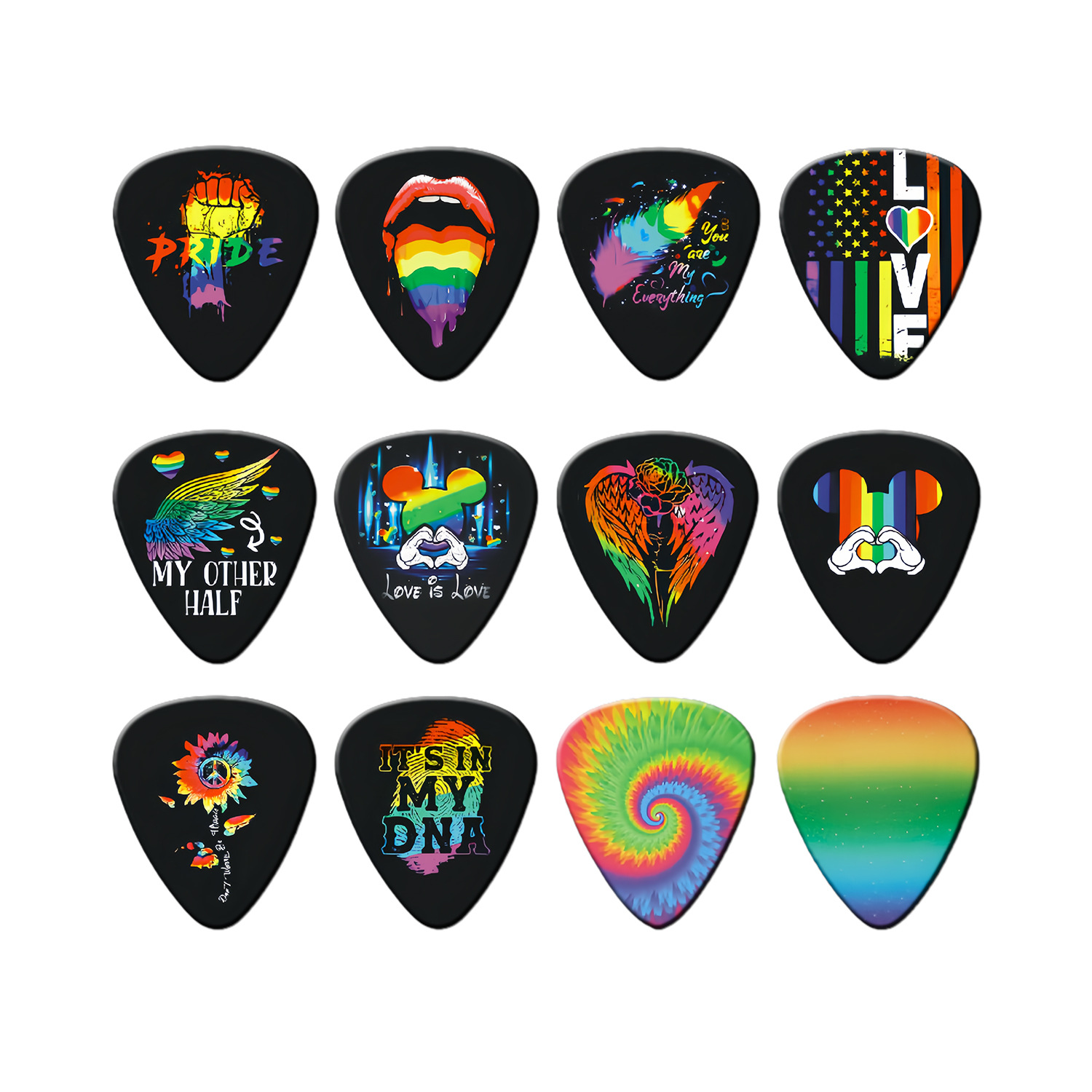 12 Buah Pick Gitar 0.46mm 0.71 - Acoustic Guitar Dreadnought ulasan dan harga