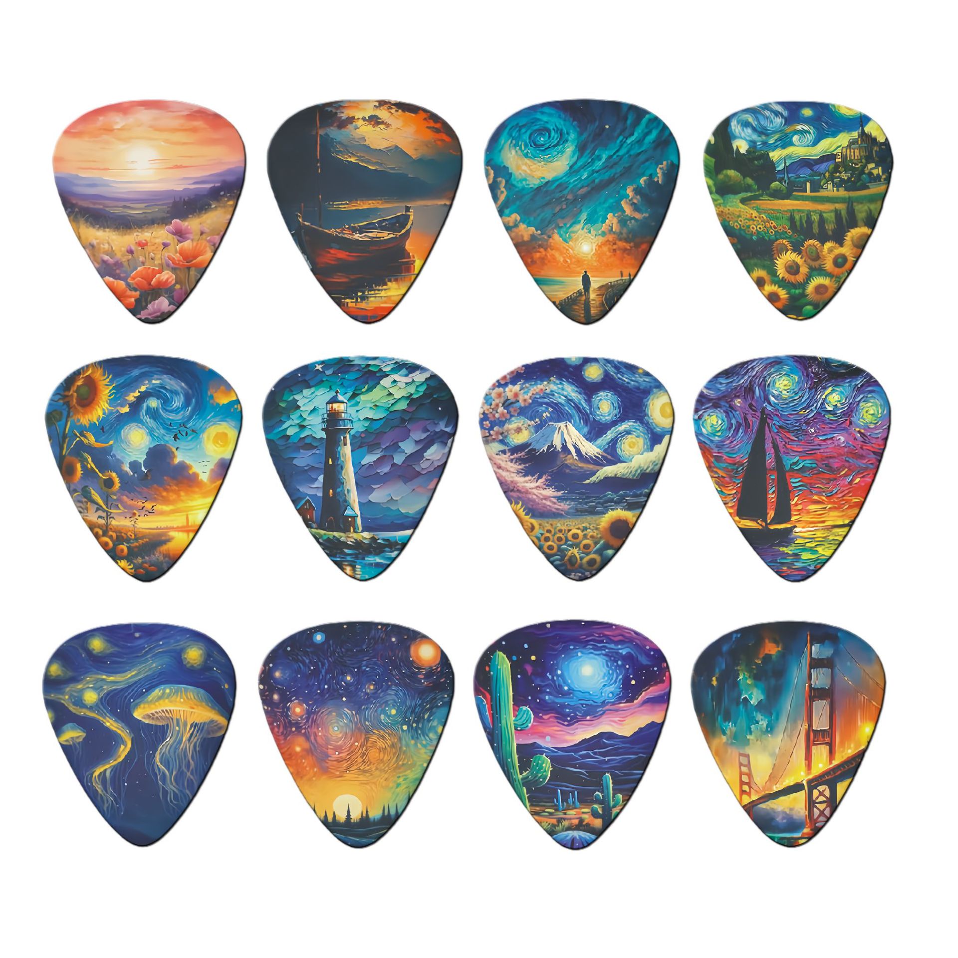 12 Buah Pick Gitar 0.46mm 0.71 - Acoustic Guitar Dreadnought ulasan dan harga