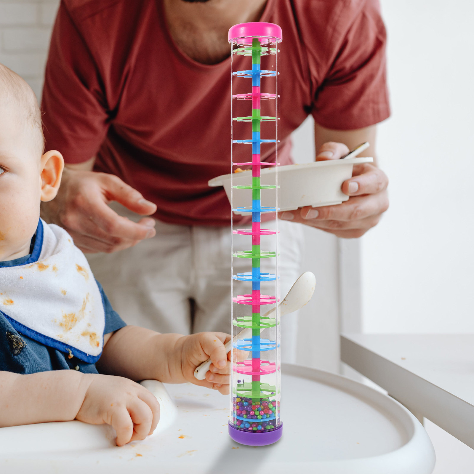 2 Buah Tongkat Hujan Spiral Al - Musical Instrument For Babies ulasan dan harga